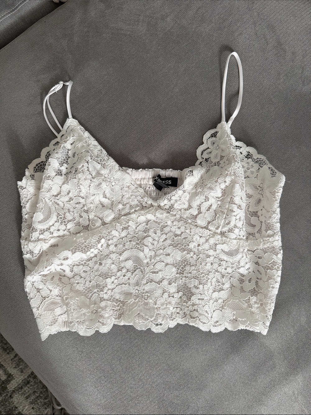 Express Ivory Floral Lace Cami Bralette